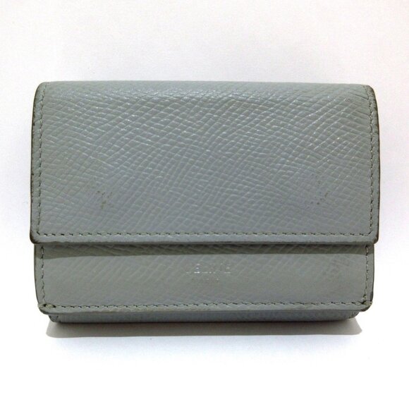 Auth CELINE folded compact wallet Light Blue Leather - Trifold Wallet - Picture 1 of 8